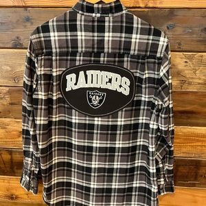Las Vegas Raiders One-of-a-Kind Weatherproof Vintage MadAndie Unisex Flannel